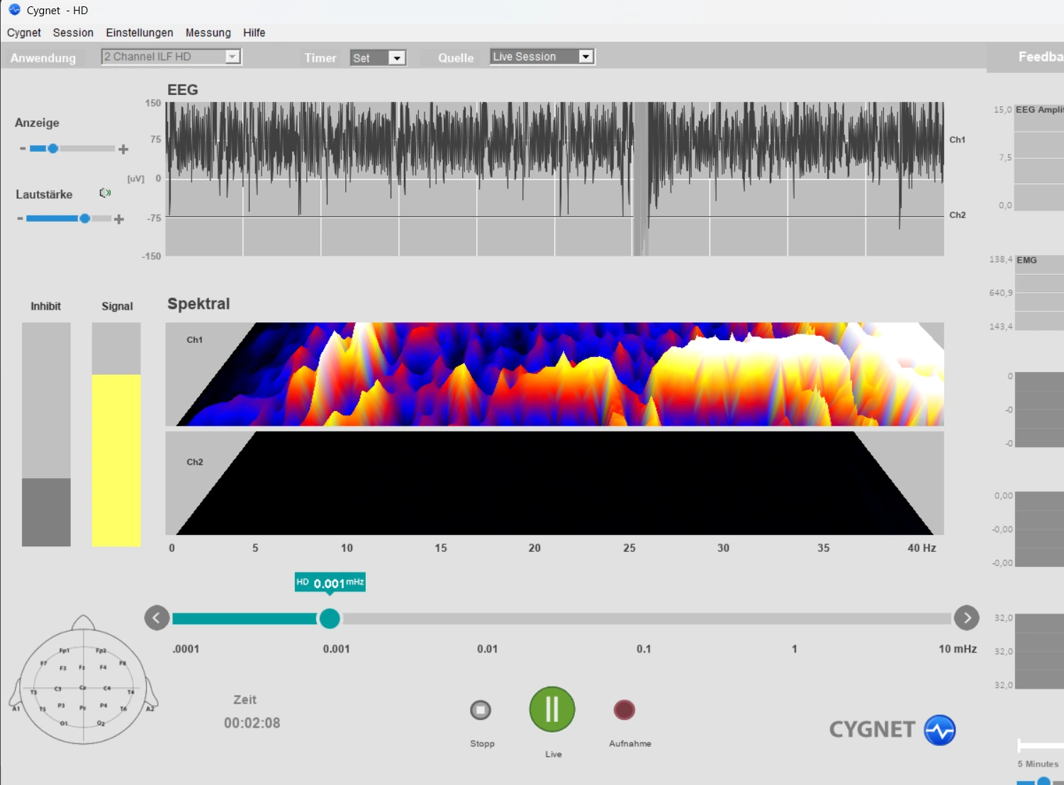 Person während einer Neurofeedback-Sitzung in der Praxis Tun & Sein